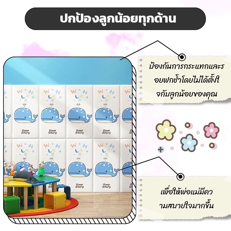สติกเกอร์ผนังลาย 3D แผ่นโฟมกันกระแทก thumbnail 4