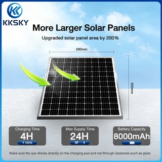 KKSKY ไฟโซล่าเซลล์ 500000W สว่างอัตโนมัติเมื่อฟ้ามืด กันน้ำ ป้องกันฟ้าผ่า solar lights LED สปอร์ตไลท์ IP68 พร้อมรีโมท