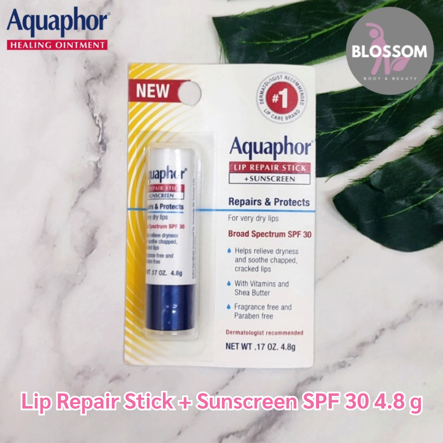 Aquaphor - Lip Repair Stick + Sunscreen SPF 30, 4.8 g  ลิปบาล์ม บำรุงริมฝีปาก ผสมกันแดด