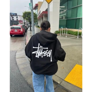 เสื้อสเวตเตอร์มีฮู้ด สำหรับผู้ชายและผู้หญิงSTUSSY BASIC LOGO HOODIE ผ้าฝ้ายแท้เสื้อสวมหัวคู่มีฮู้ดแบรนด์อินเทรนด์