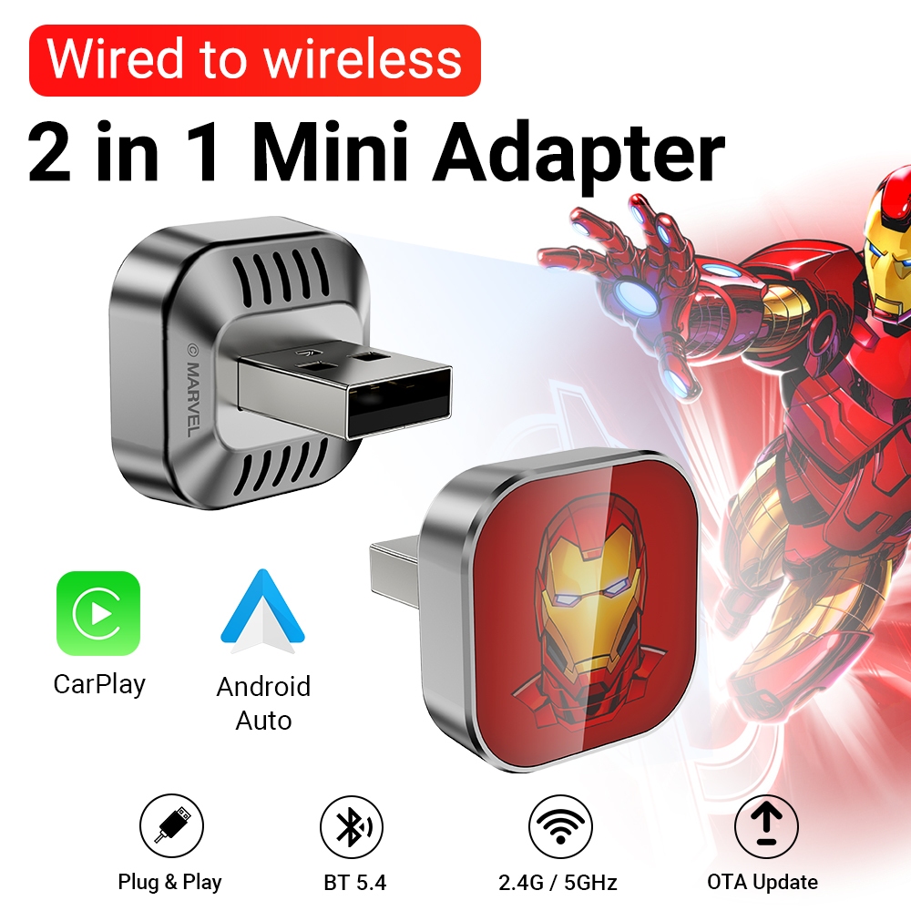 2026XUDA  Iron Man จากอะแดปเตอร์ CarPlay ไร้สายรุ่นลิมิเต็ดเอดิชั่น   | เสียบแล้วใช้งานได้เลย