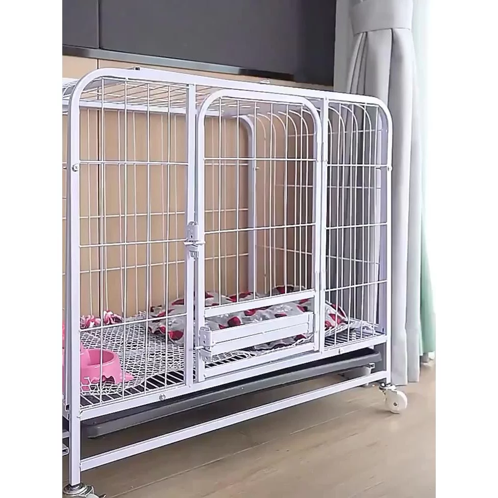 🐶สินค้ามีจำหน่าย จัดส่งรวดเร็ว🐶กรงสุนัข กรงสัตว์เลี้ยง กรงหมา แข็งแรง ทนทาน สามารถถอดเก็บได้ มี5ขนาด พร้อมโถสุขภัณฑ์ thumbnail 9