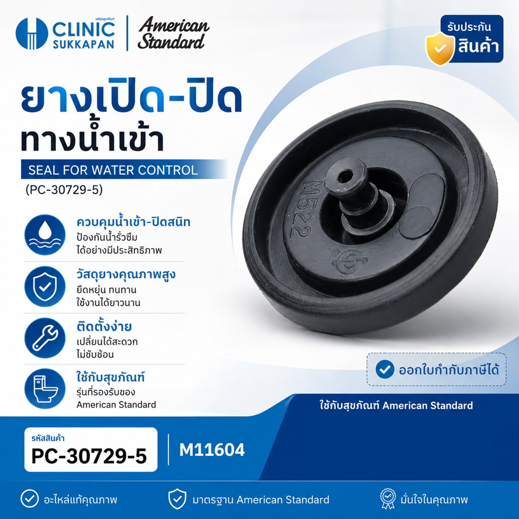 AMERICAN STANDARD   PC-30729-5 |  M11604 INLET RUBBER ยางเปิด-ปิดทางน้ำเข้า SEAL FOR WATER CONTROL (PC-30729-5)