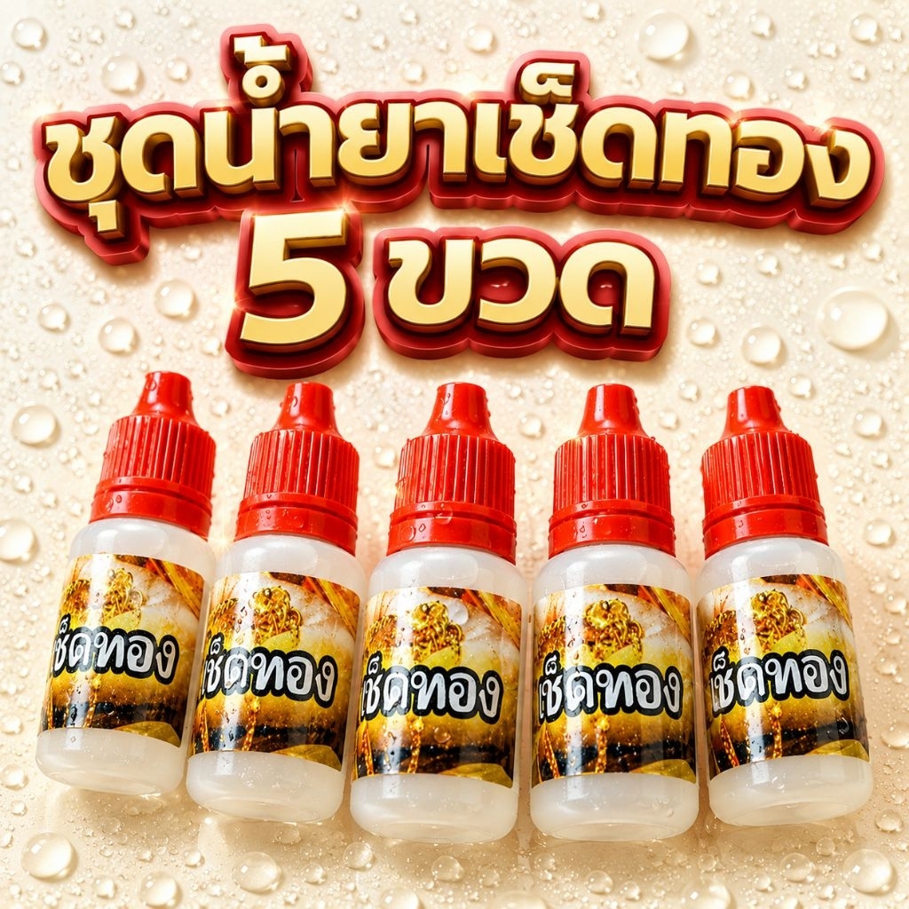 น้ำยาทดสอบทอง 5 ขวด #น้ำยาเช็คทอง