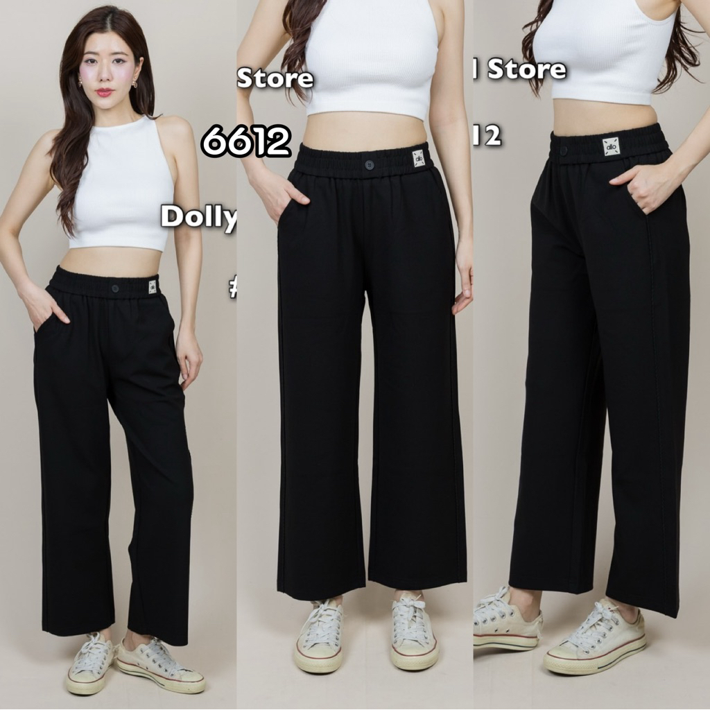 6612  กางเกง Dolly Dell ทรงขาตรง สีดำ