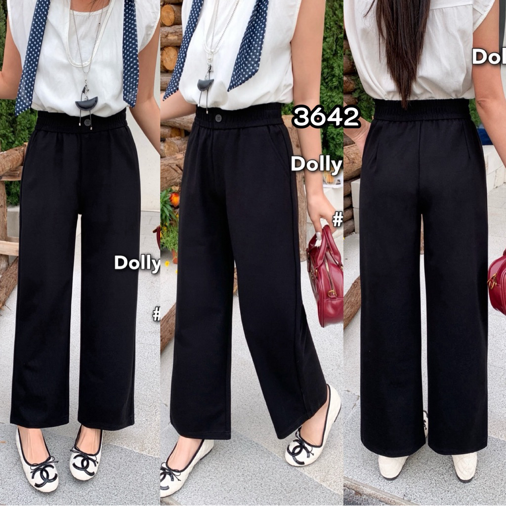 3642  กางเกง Dolly Dell ทรงขาตรงเอวยางยืด