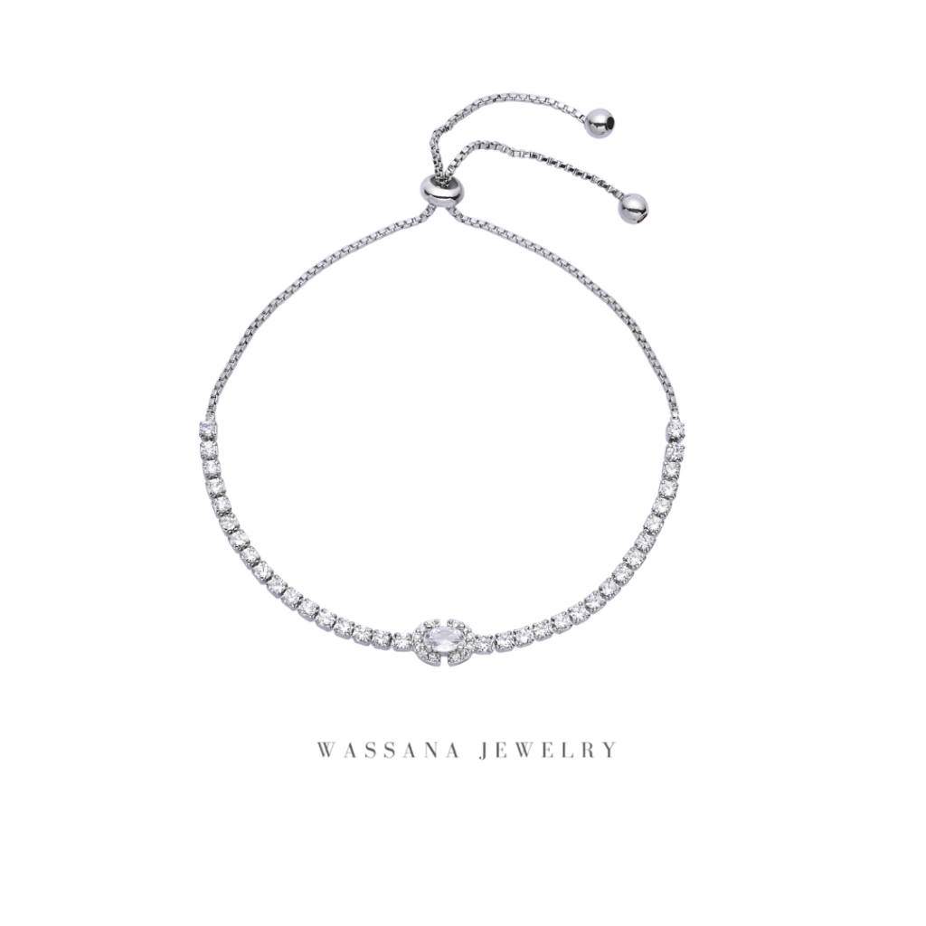 wassana.jewelry สร้อยข้อมือรูดฟรีไซส์รุ่น Oval b