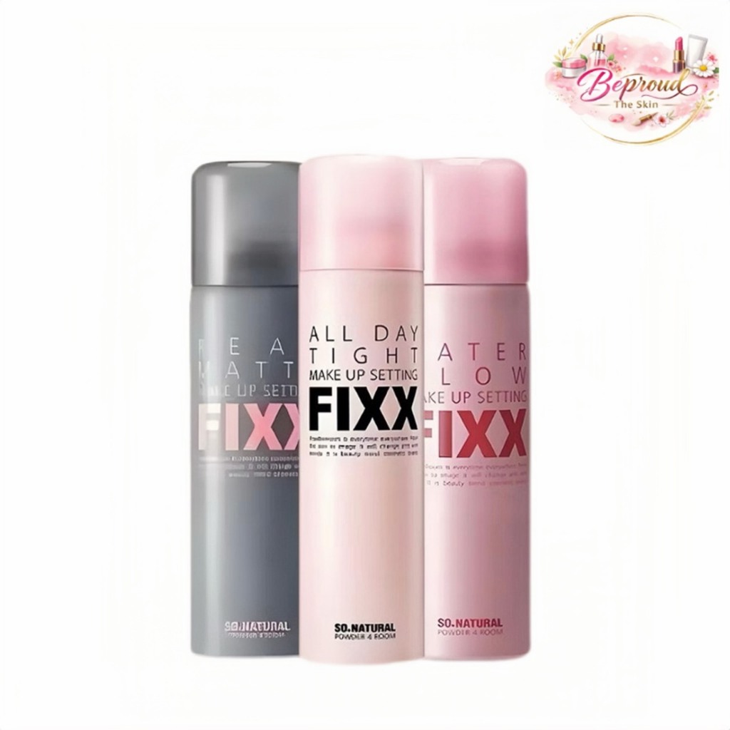 สเปรย์ล็อคเมคอัพ So NATURAL FIXX Makeup Setting Spray (ตลอดทั้งวัน/โกลว์น้ํา/แมตต์)