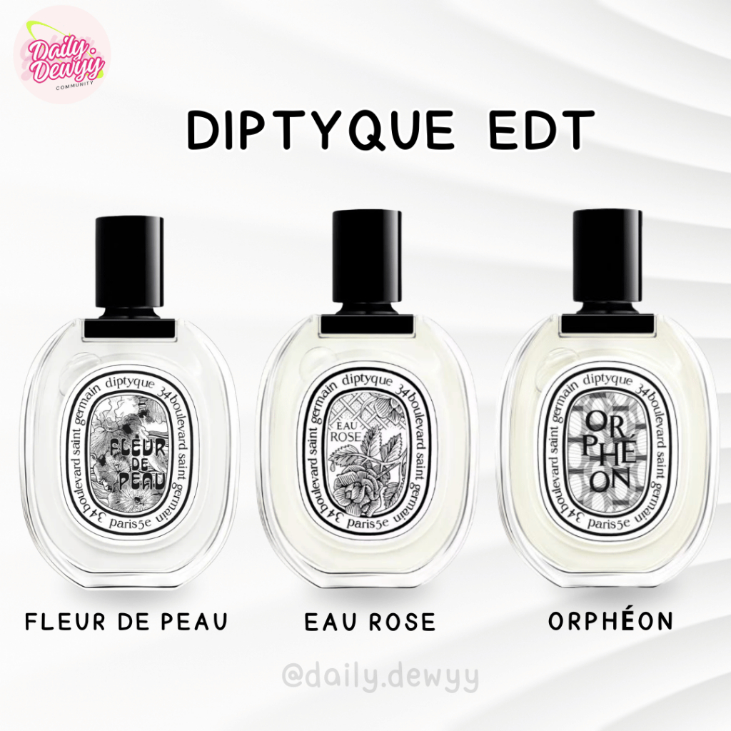 แท้ 💯 | พร้อมส่ง น้ำหอม Diptyque EDT กลิ่น Fluer de Peau, Orpheon, Eau Rose