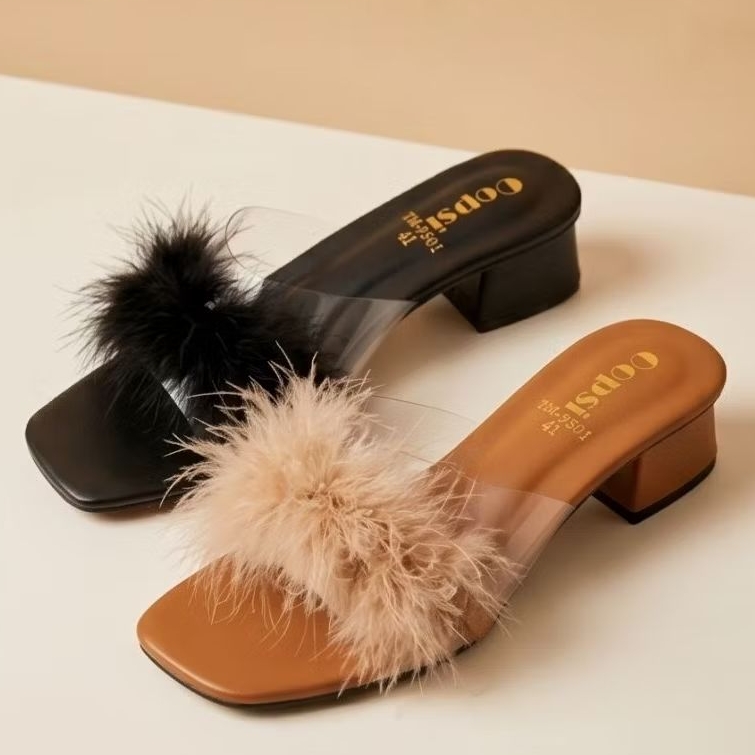 รองเท้าแฟชั่น แบบสวม ขนมิ้ง ขนเฟอร์ ไซส์ใหญ่ Bigsize 41 – 43  สีสวย ใส่ออกงาน ปาร์ตี้ งานแต่ง คะสาว ๆ ราคา ถูกที่สุด ดีลบีเคเค