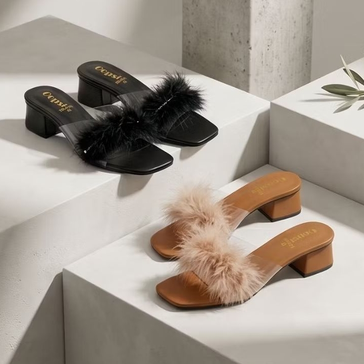 รองเท้าแฟชั่น แบบสวม ขนมิ้ง ขนเฟอร์ ไซส์ใหญ่ Bigsize 41 – 43  สีสวย ใส่ออกงาน ปาร์ตี้ งานแต่ง คะสาว ๆ ราคา ถูกที่สุด ดีลบีเคเค แกลเลอรีภาพที่ 5