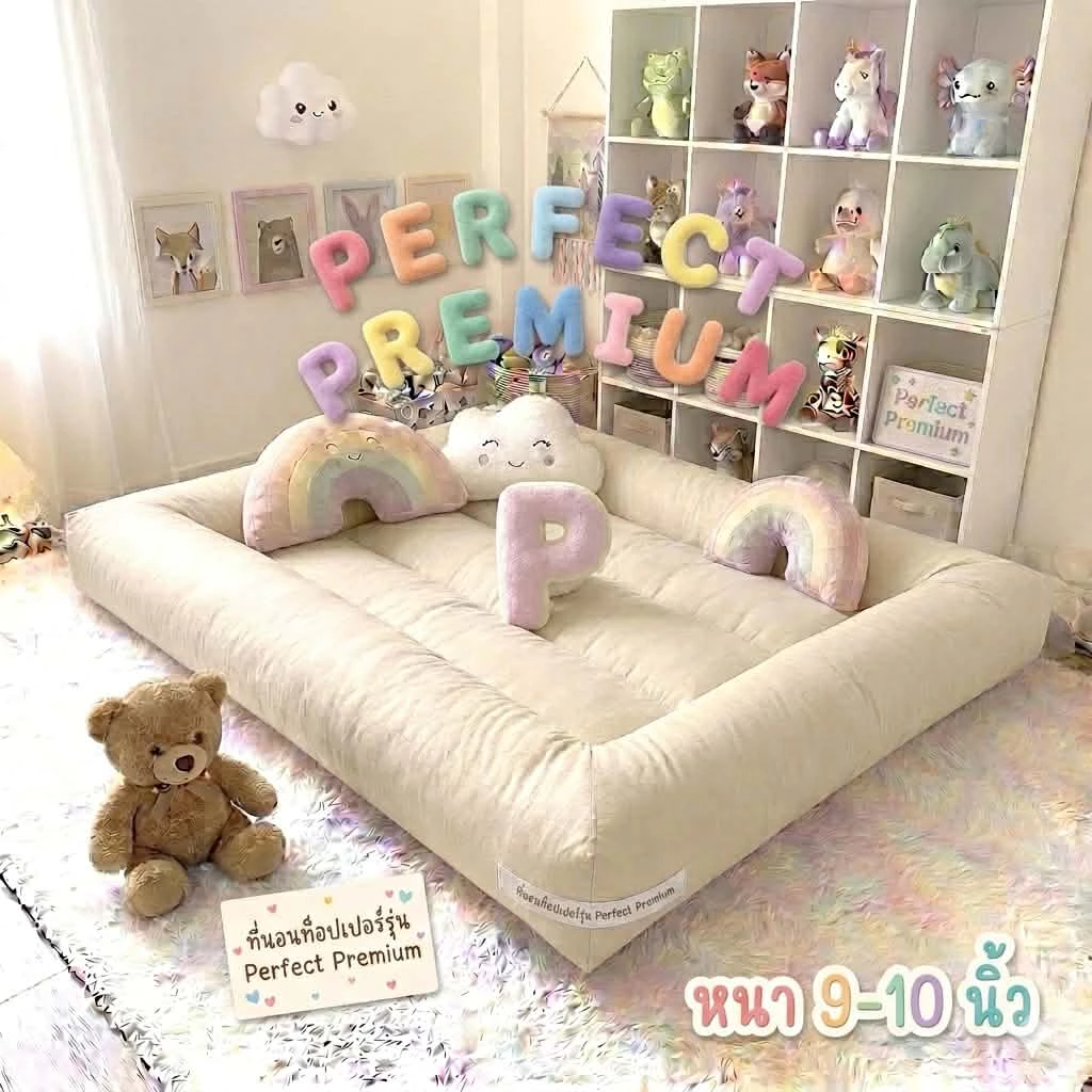 Topper รุ่นใหม่ Perfect Premium ปูพื้นนอนได้ ความหนา 9-10 นิ้ว ใยหนาเกรด Premium 5 แผ่น