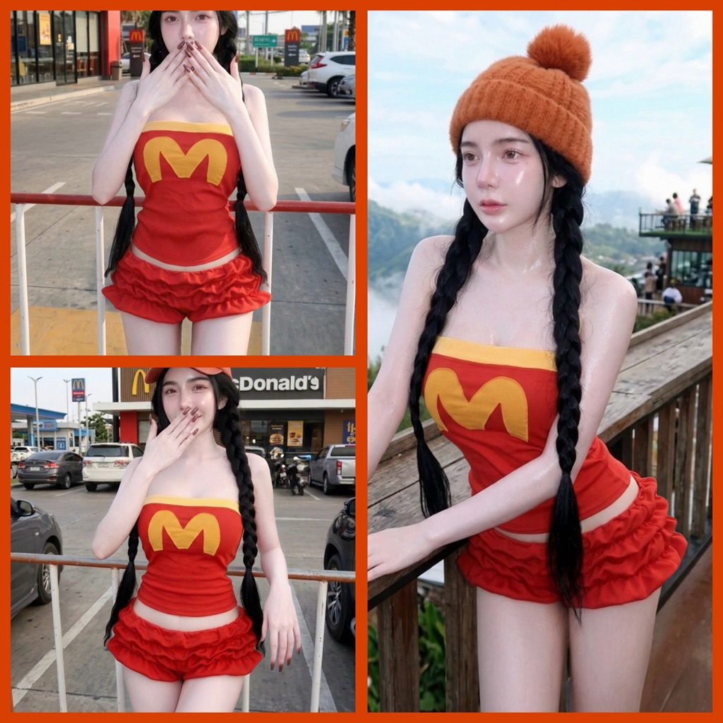 ชุดเซตตัวm กางเกงสม๊อกน่ารักได้ครบชุดเสื้อ+กางเกง