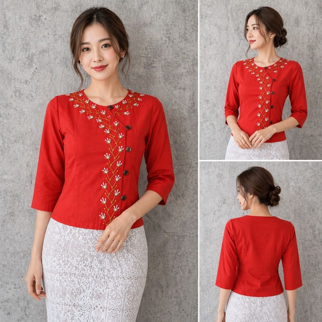 เสื้อผ้าฝ้ายงานปัก ผ้าพื้นเมืองเหนือ ใส่ได้ทุกเทศกาล
