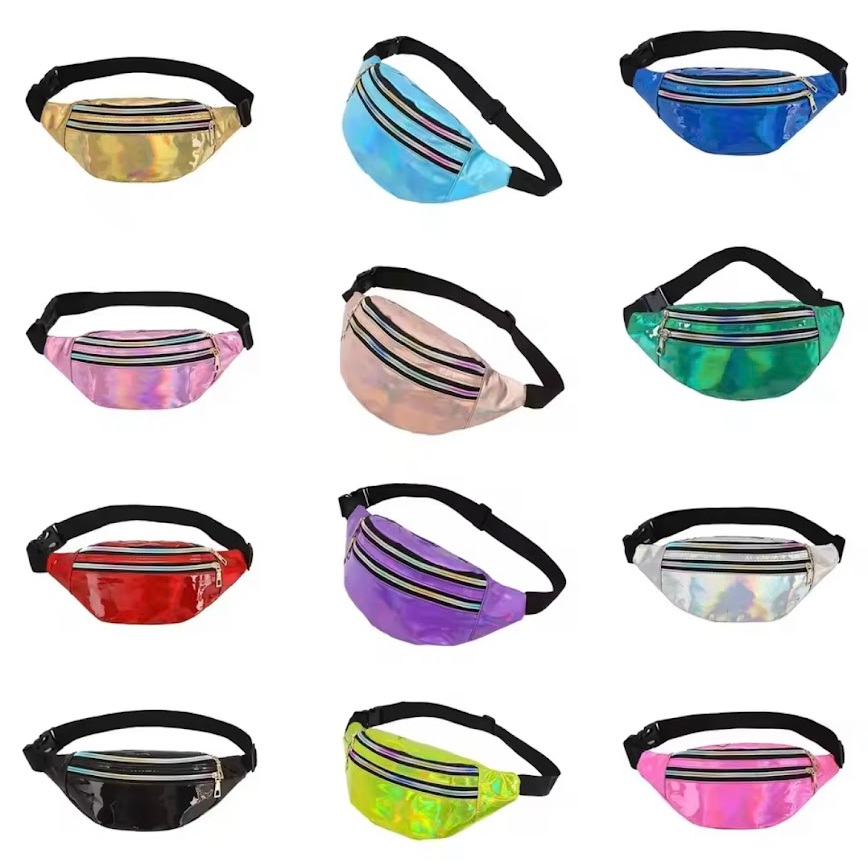 2026 เอวกระเป๋าเข็มขัดเลเซอร์กระเป๋า Holographic Fanny Pack น่ารักเอวแพ็คกระเป๋า Bum Party Travel แฟชั่นสาวไหล่ Glitter