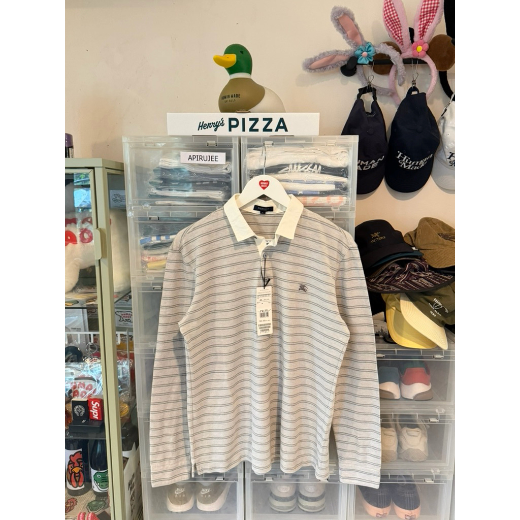 🪮Burberry Striped Long-Sleeve Rugby Shirt 🪮