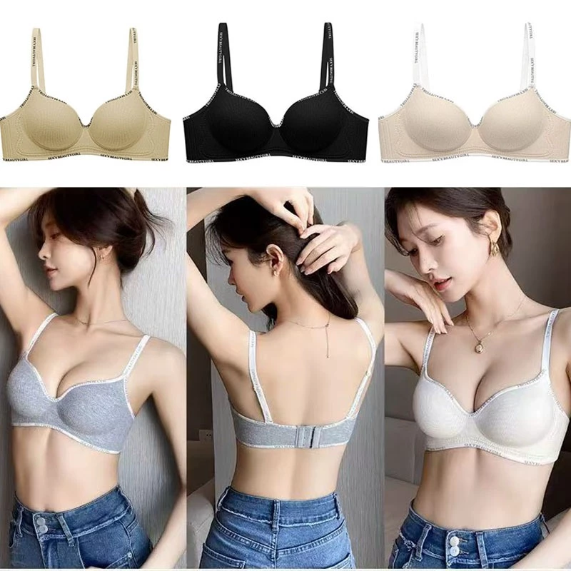 🚚ส่งไวจากไทย ชุดชั้นใน ไร้รอยต่อ ไร้โครง ฟองน้ำหนา ยกกระชับ ให้หน้าอกใหญ่ขึ้น บราไร้รอยต่อใส่สบาย