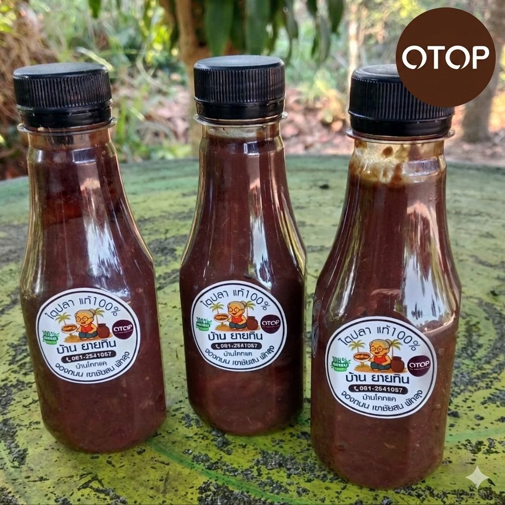 3ขวด ไตปลาตาหวาน อย่างดี เกรดA[ หมัก3เดือน] สินค้า OTOP ไตปลา  by บ้านยายทิน ผลิตจากปลาตาหวาน  200ml ต่อขวด