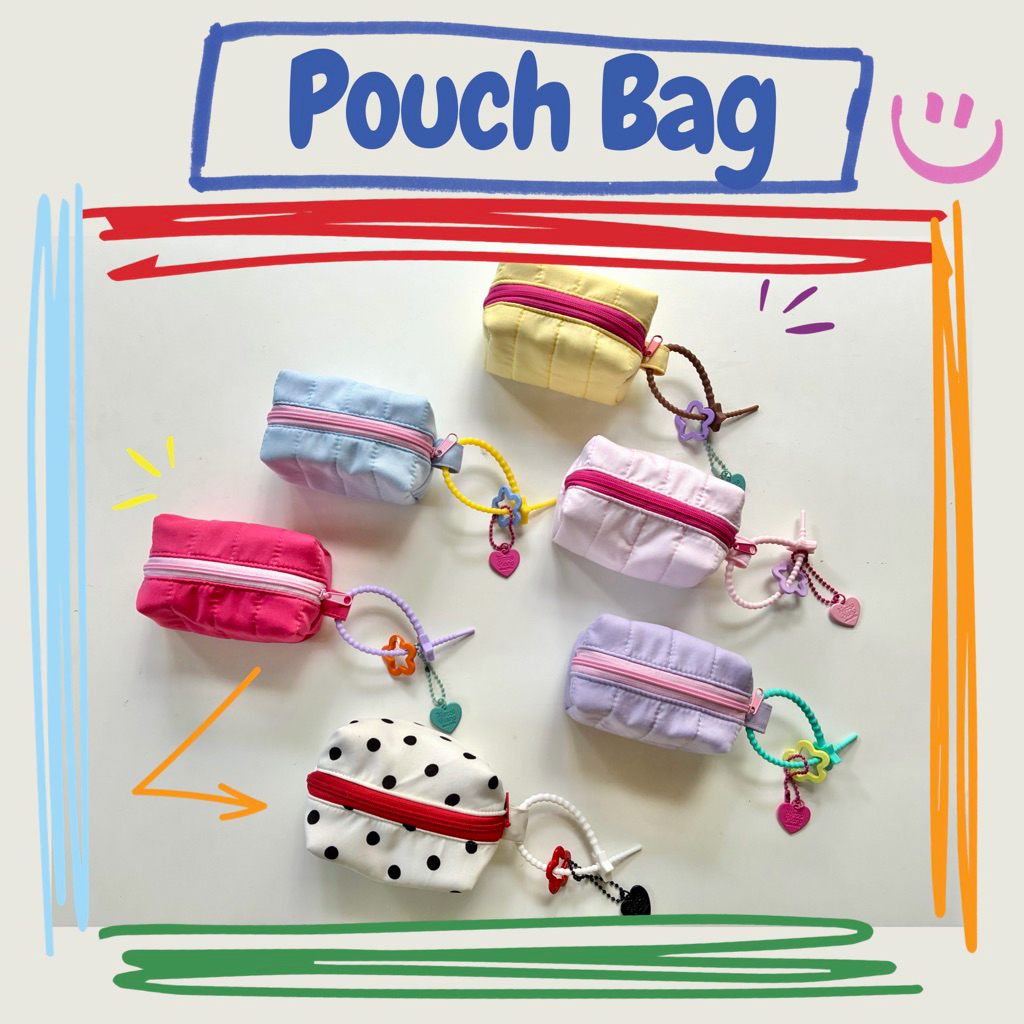 🧤🧣🧳POUCH BAG กระเป๋าใส่ของใบจิ๋ว (size 10x8 cm)🧳🧣🧤