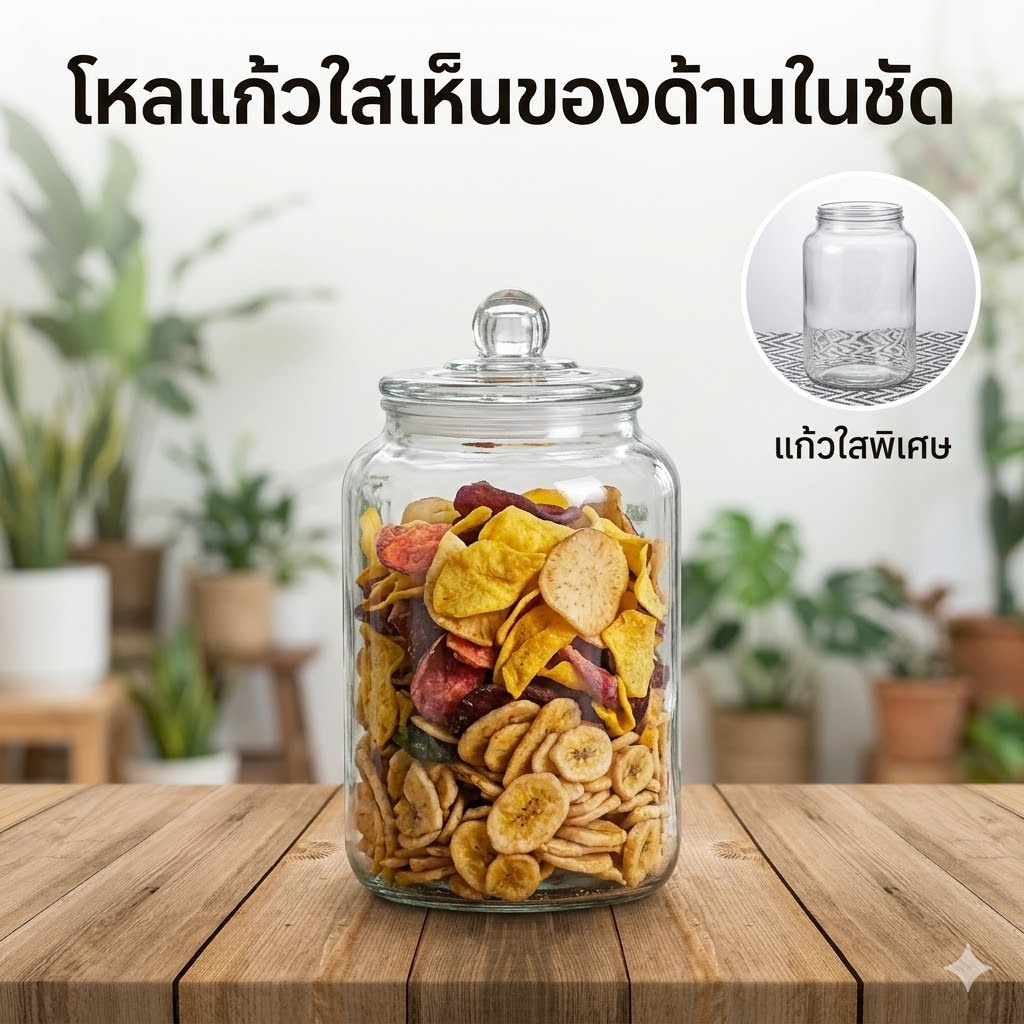 โหลแก้วสูญญากาศขวดแก้ว 2ลิตร/3ลิตร/5ลิตร/ 8ลิตร รูปกลม/รูปสี่เหลี่ยม โหลแก้วสูญญากาศขวดแก้ว โหลแก้ว โหลดอง