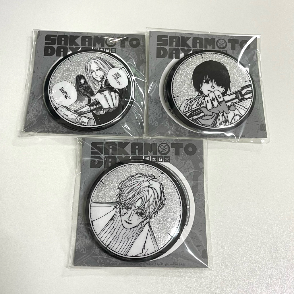 (พร้อมส่ง/ของแท้) เข็มกลัด Sakamoto days - Shishiba, Osaragi, Nagumo Youchi, Uzuki Kei Slur Glitter 