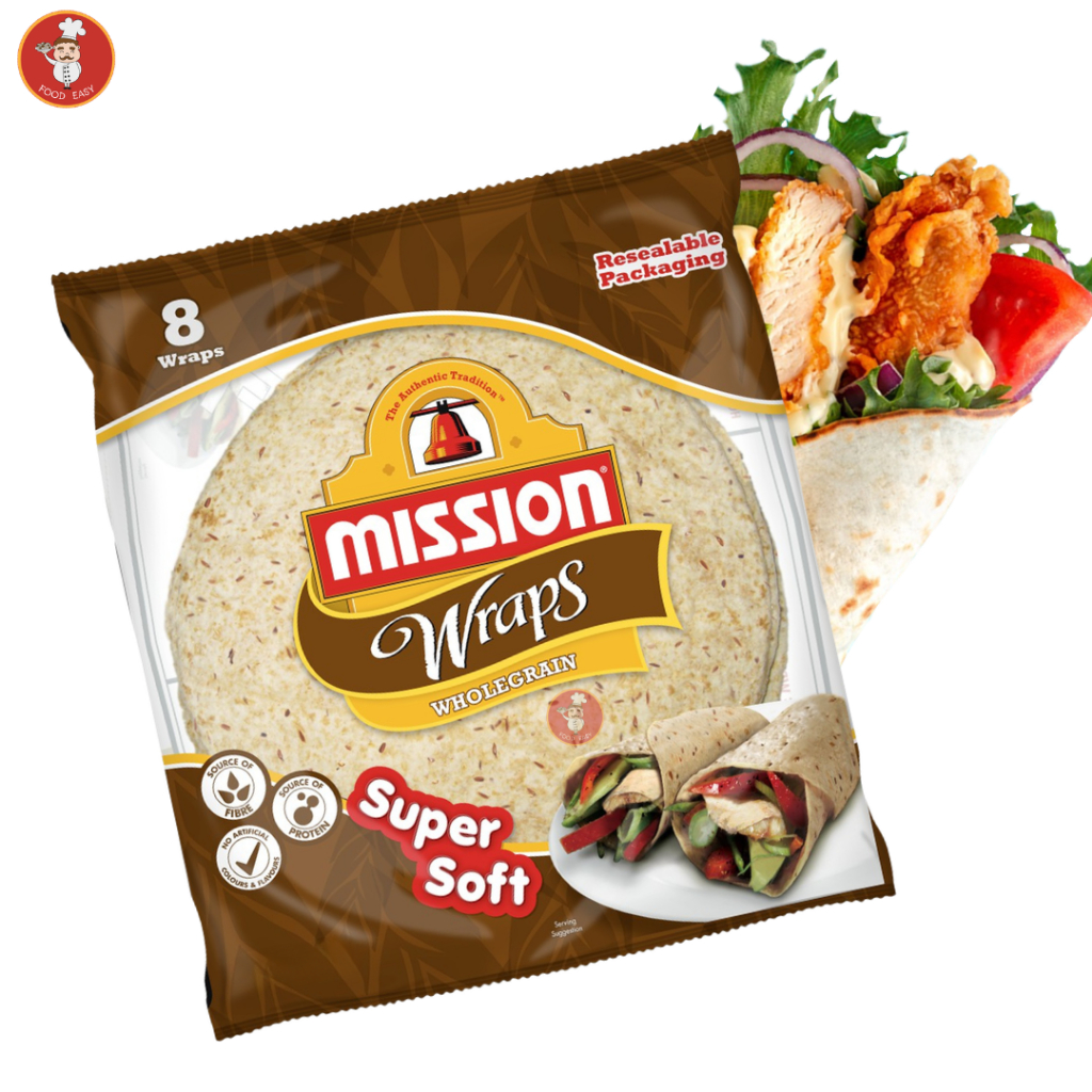 แป้งแรป ผสมธัญพืช Mission Wholegrain Wrap 360g 8 แผ่น