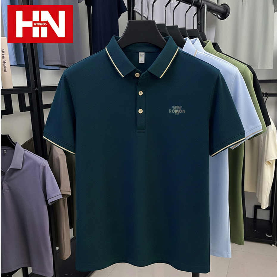 HYPNOS 2321-TG เสื้อโปโลผู้ชาย สไตล์สปอร์ต แขนสั้น ผ้าฝ้ายแท้ ใส่สบาย เสื้อโปโล Unisex ผู้ชาย ผู้หญิง สีพื้นสไตล์มินิมอล