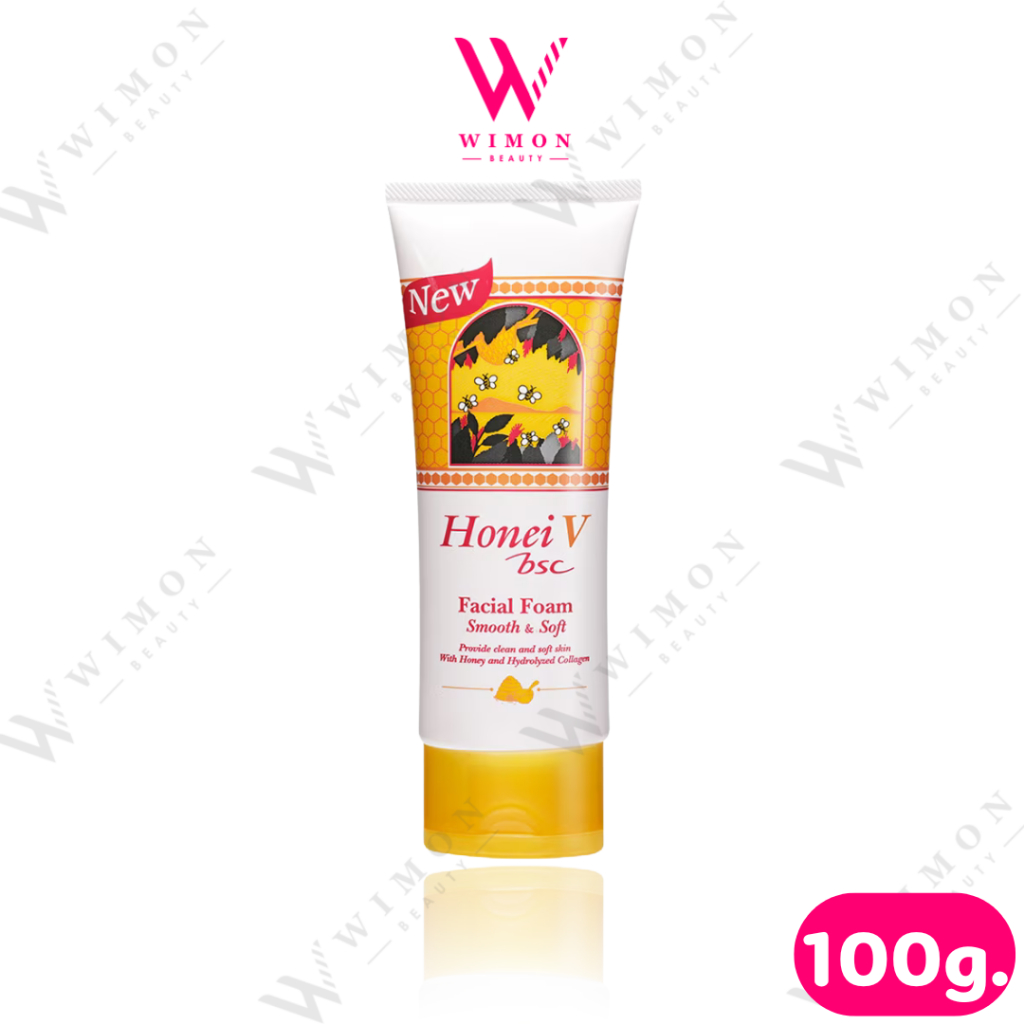 โฟมล้างหน้า ฮันนี่ วี บีเอสซี เฟเชียล โฟม Honei V Bsc Facial Foam Smooth & Soft 100g./ 180g.