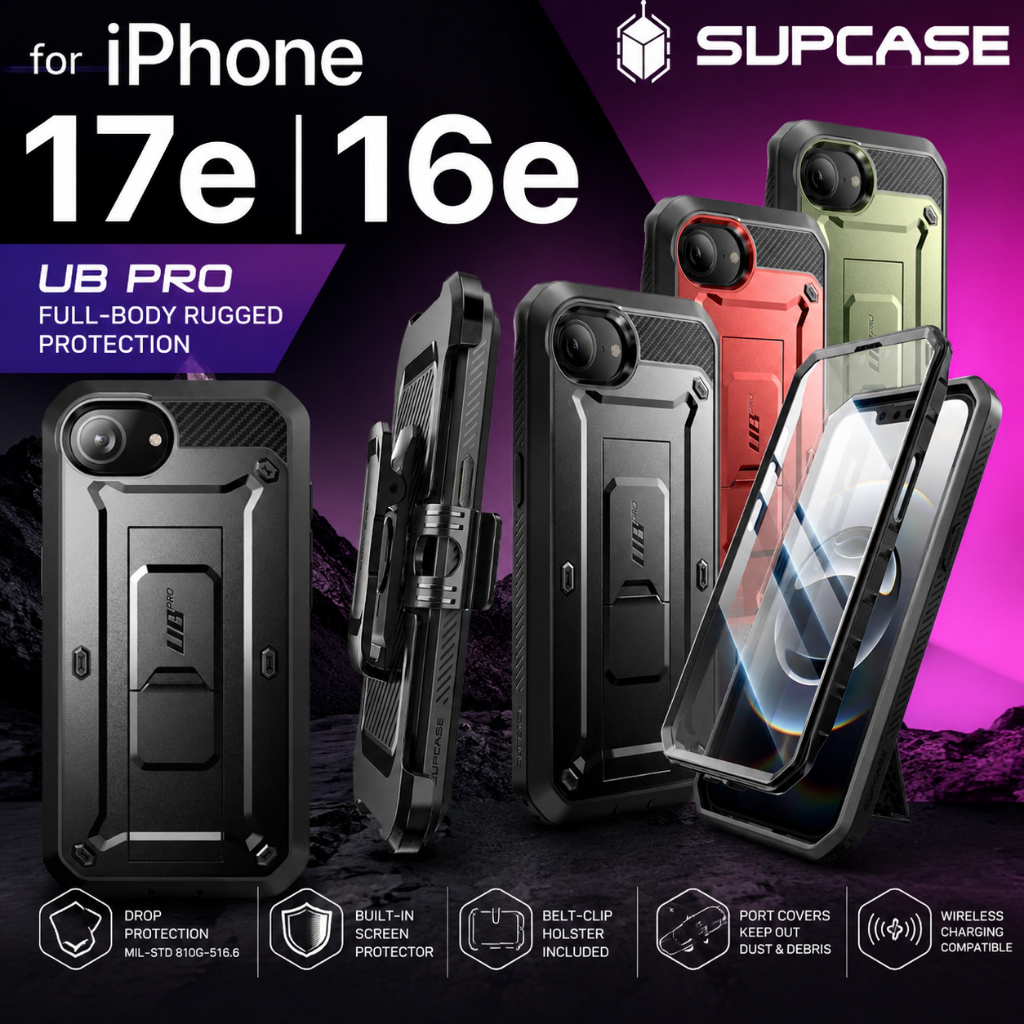 (ส่งทันที) เคส SUPCASE UB Pro with Stand and Belt-Clip สำหรับ iPhone 17e / 16e
