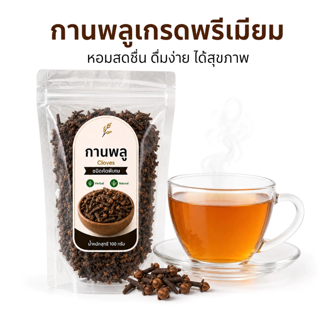 กานพลู แห้ง เกรดพรีเมียม คัดพิเศษ 100% | Cloves Dried | เครื่องเทศสมุนไพรธรรมชาติ กลิ่นหอมเข้มข้น