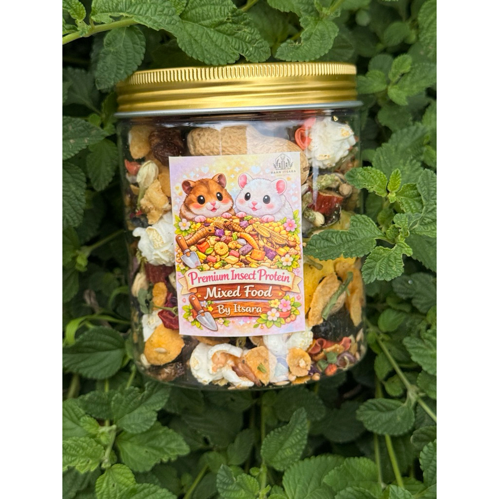 อาหารผสม สูตร แมลง 100g สำหรับ แฮมสเตอร์ทุกสายพันธุ์ ดอเมาส์ ดัมโบ้ กระรอก มองโกเลีย แฟตเทล