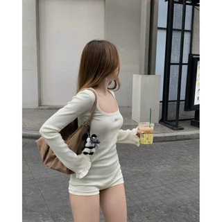 APRIL BODYSUIT 🌞💌 เสื้อบอดี้สูทแขนยาว สั้นมาก โชว์ก้น Unigam