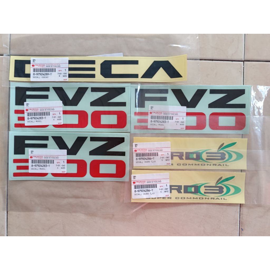 สติกเกอร์ติดรถ FVZ300แท้ห้าง ราคาต่อ 1 ชุด