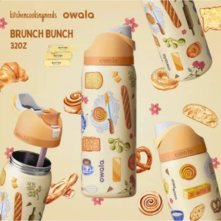 Owala Brunch Bunch FreeSip 32oz Limited Edition ของแท้100% กระบอกน้ำสแตนเลสเก็บเย็นนาน ฉนวนกันความร้อน คู่ดืมฟาง