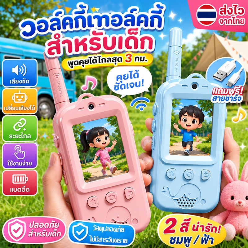วิทยุสื่อสารสำหรับเด็ก เครื่องสื่อสารสำหรับเด็ก มรฟังก์ชันวิดีโอคอล เป็นของขวัญวันเกิดที่เหมาะกับเด็กมาก