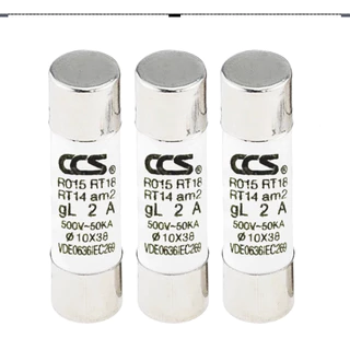 ลูกฟิวส์ ลูกฟิวส์กระบอก Fuse Link รุ่น RO-15 10x38 ขนาด 2A-32A แบรนด์ CCS (แพ็ค 5 ชิ้น)