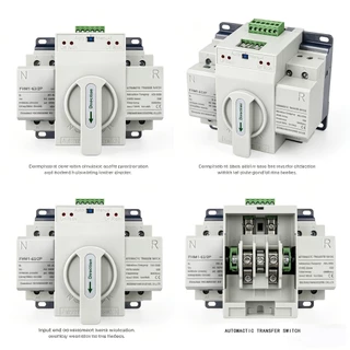 ATS สวิตช์ถ่ายโอนอัตโนมัติ สวิตซ์สลับไฟ สลับไฟ แหล่งจ่าย อัตโนมัติ 2P 63A 230V MCB ประเภทพลังคู่