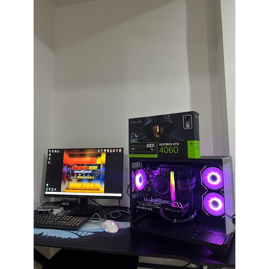 คอมเซ็ต มือสอง Spec I5 12400f/ Galax 4060 8gb / H610M-H2 M.2 DDR4 / Ram 16gb(8*2) bus 3200 / M.2 500