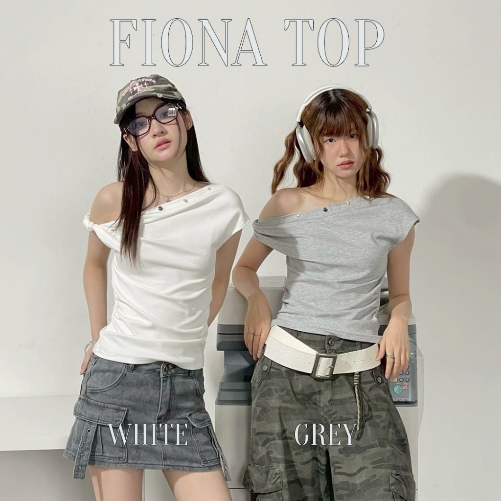 Choosedress A2035 Fiona Top เสื้อยืดปาดไหล่ เสื้อปาดไหล่ เสื้อเเขนสั้น