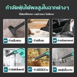 BOCHEAG เครื่องเป่าลมไร้สาย 3-in-1 (เป่า+ดูด+พ่น) มอเตอร์ทรงพลังเยอรมัน ลมแรงเป็นพิเศษ ที่เป่าลม แบตเตอรี่ เครื่องเป่าลม
