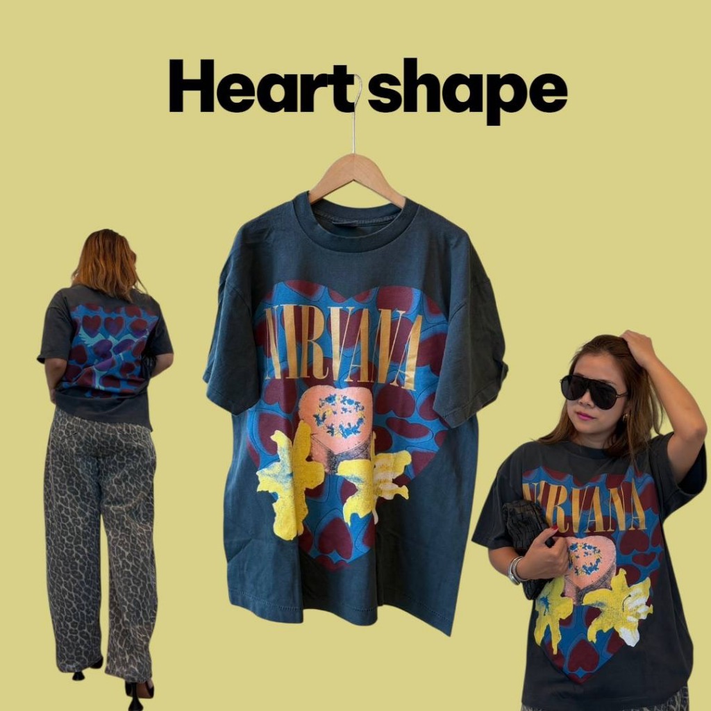 Heart shape vintage tee เสื้อยืดงานใหม่ทำสไตล์วงวินเทจ