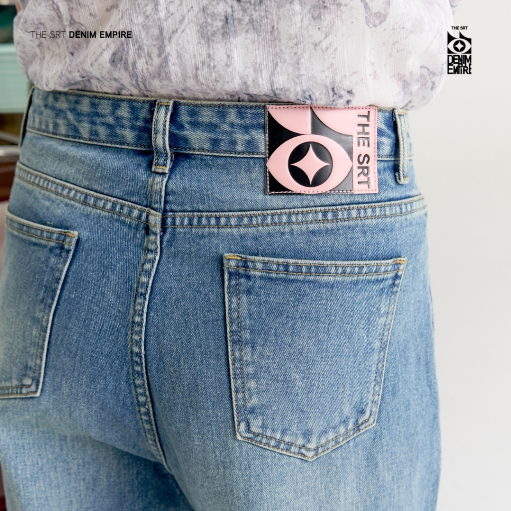 The SRT (TPN334) C1 Straight Empire Jeans กางเกงผ้าเดนิม เอวต่ำ ทรงตรง — صورة 7
