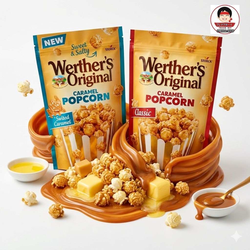 Werther's Original Caramel Popcorn 140g ป๊อบคอร์น เวอร์เธอร์ Popsecret Cretors Darda GARRETT Werther popcorn