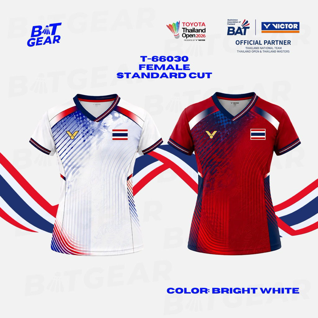 เสื้อกีฬาแบดมินตัน VICTOR THAILAND COLLECTION 2026 T-66030 รุ่นท๊อป ทรงผู้หญิง (พร้อมส่ง)