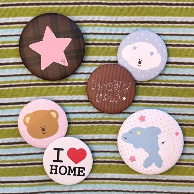 Bringhome Pin Badge เข็มกลัดทรงกลม ลายน่ารัก