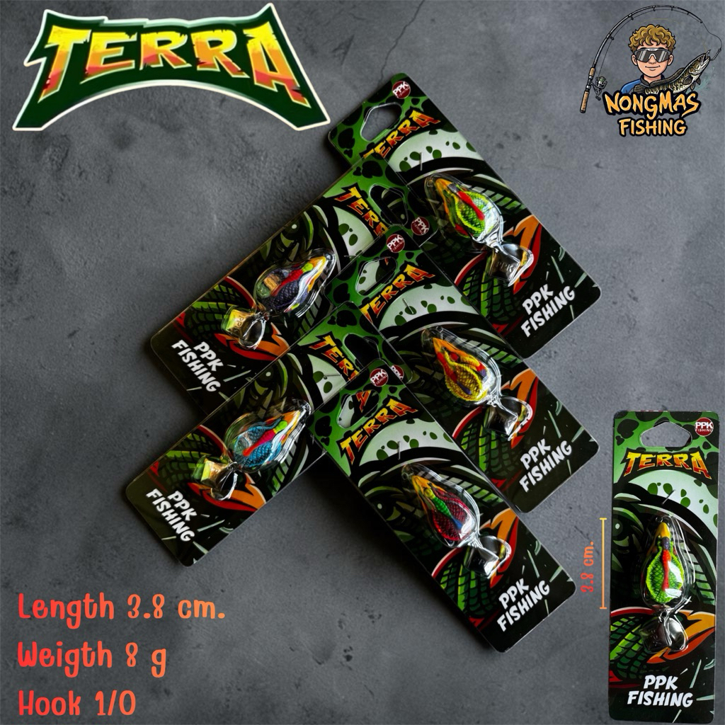 กบยาง TERRA by PKK FISHING ใบหลิวคู่ ขนาด 3.8 cm. น้ำหนัก 8 g.