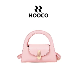 HOOCO กระเป๋า สำหรับผู้หญิง กระเป๋าถือสไตล์วินเทจ ล็อคคลาสสิก ดีไซน์เฉพาะตัว สะพายข้างได้ มินิมอลหรูหรา