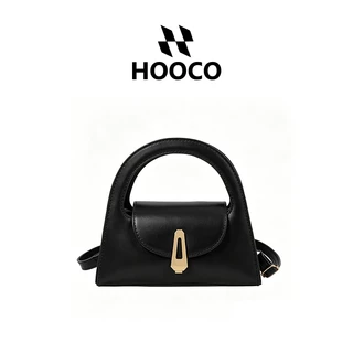 HOOCO กระเป๋า สำหรับผู้หญิง กระเป๋าถือสไตล์วินเทจ ล็อคคลาสสิก ดีไซน์เฉพาะตัว สะพายข้างได้ มินิมอลหรูหรา