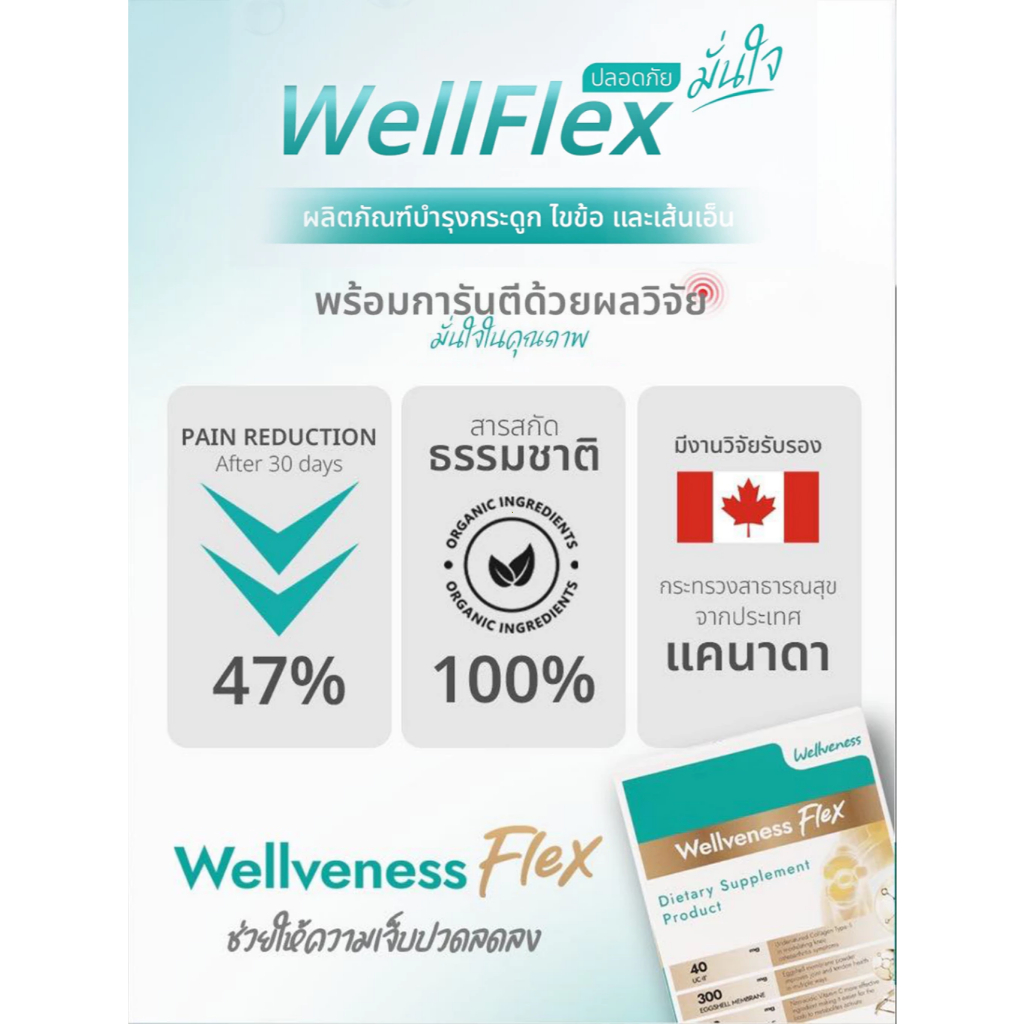 Wellveness WellFlex Flex Golgบำรุงกระดูก ไขข้อ เส้นเอ็น รูปที่ 4