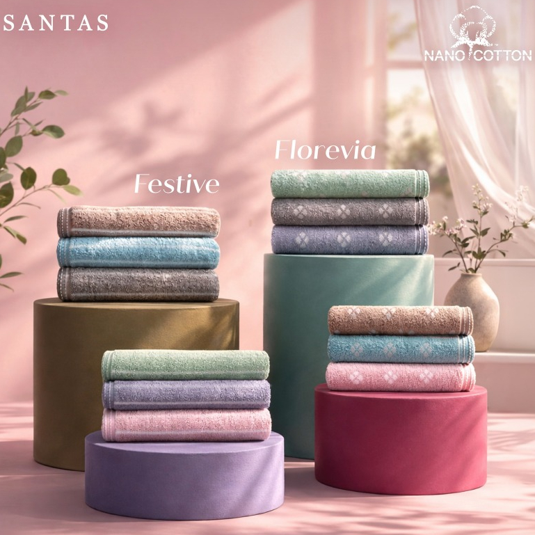 SANTAS ผ้าขนหนู รุ่น NANO COTTON FLOREVIA